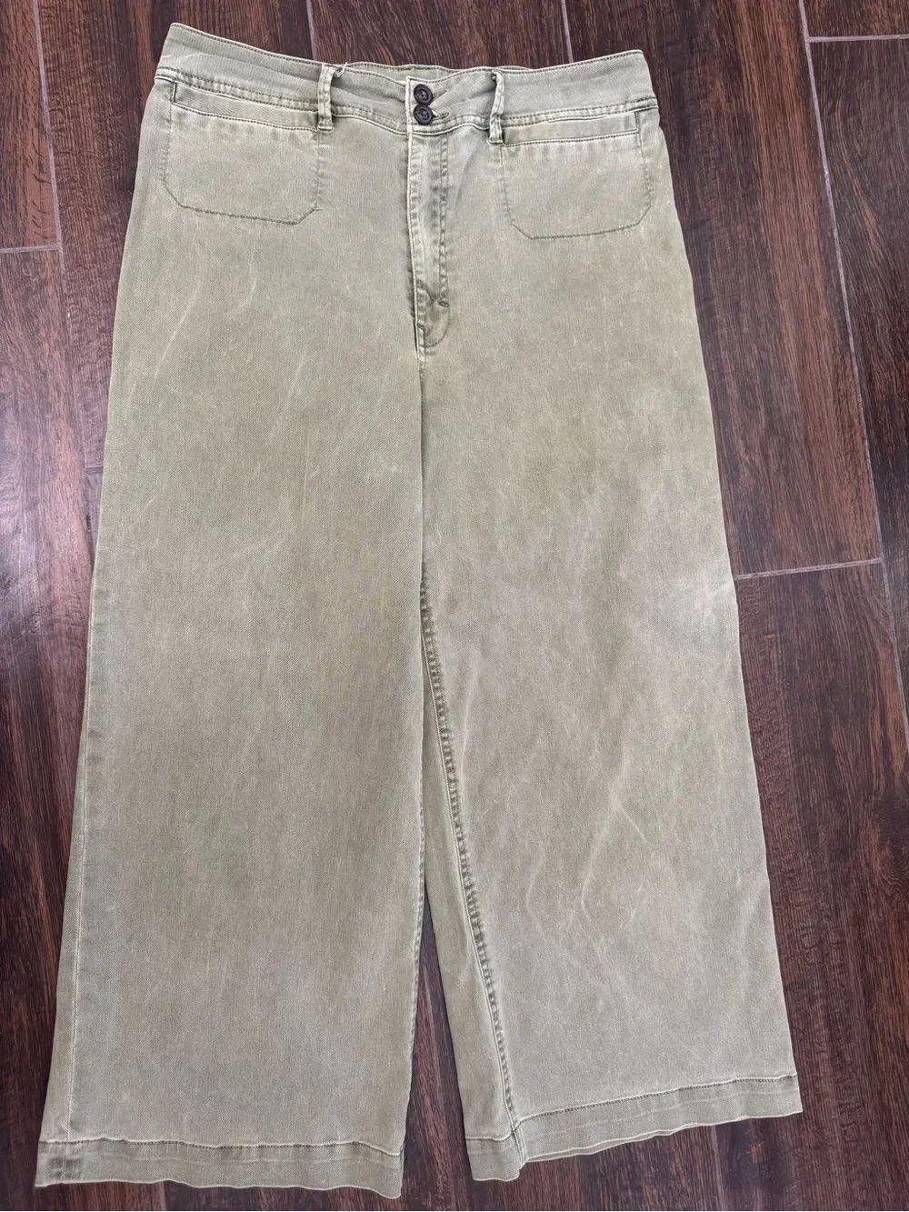 Unpublished Olive Green High Waisted Wide Leg Trouser Pants Size 31
